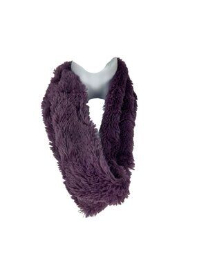 Plush Purple Faux Fur Infinity Scarf Unisex Soft Warm Polyester Winter Accessory